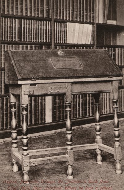 Oxford, Pembroke College, Bureau du Dr Johnson, d