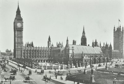Parliament Square, Westminster LB : vue vers Big Ben et les Chambres du Parlement, 1895 - English Photographer