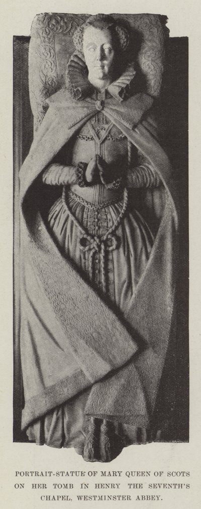 Statue-portrait de Marie Stuart sur sa tombe dans la chapelle de Henri VII, abbaye de Westminster - English Photographer