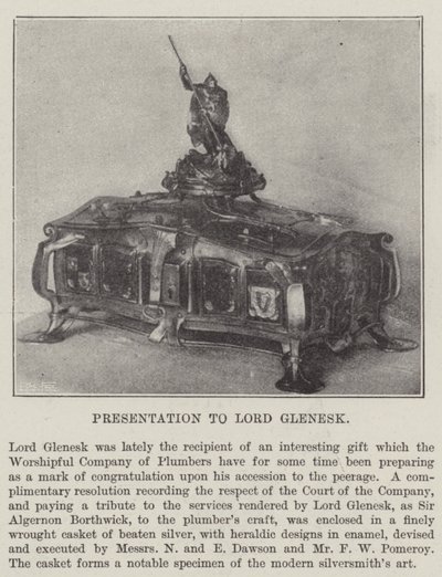 Présentation à Lord Glenesk - English Photographer