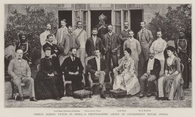 Le prince Albert Victor en Inde, un groupe photographique à la maison du gouvernement, Poona - English Photographer