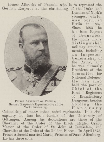 Prince Albrecht de Prusse, représentant de l