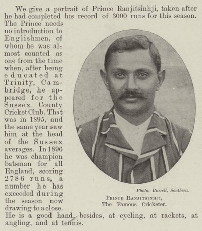 Prince Ranjitsinhji, le célèbre joueur de cricket - English Photographer
