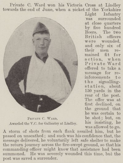 Soldat C Ward, récompensé par la VC pour bravoure à Lindley - English Photographer