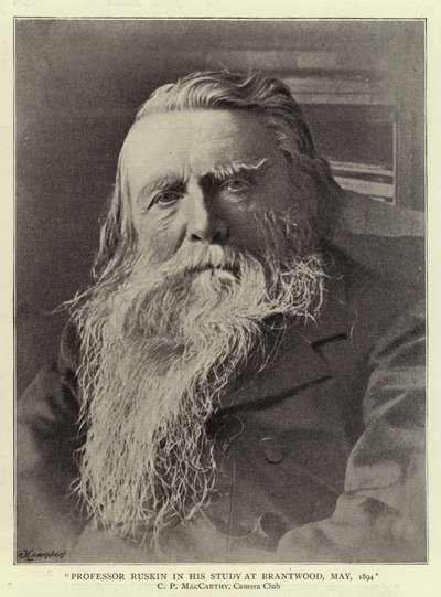 Le professeur Ruskin dans son étude à Brantwood, mai 1894 - English Photographer