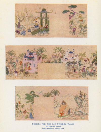 Maison de poupées de la reine Mary : Conceptions pour les murs de la salle de jeux - English Photographer