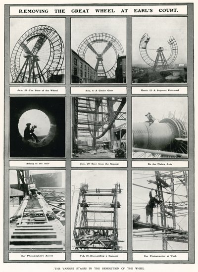Démontage de la Grande Roue à Earls Court, Londres - English Photographer