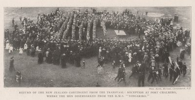 Retour du contingent néo-zélandais du Transvaal, réception à Port Chalmers, où les hommes ont débarqué du RMS Tongariro - English Photographer