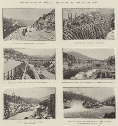 Exploitation minière dans le lit de la rivière en Californie, la mine Golden Gate, Feather River - English Photographer