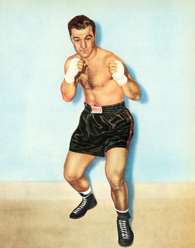 Rocky Marciano, champion du monde de boxe poids lourd, invaincu en quarante-huit combats professionnels - English Photographer