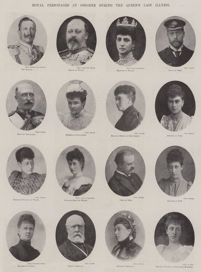 Personnages royaux à Osborne pendant la dernière maladie de la reine - English Photographer