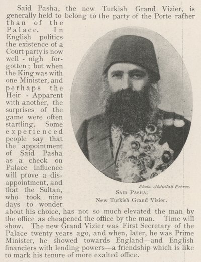 Said Pacha, nouveau grand vizir turc - English Photographer