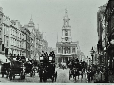 Saint Mary-le-Strand, Strand, Westminster : vue vers l