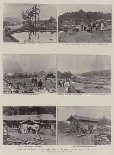 Scènes dans le nord-est du Japon, montrant l