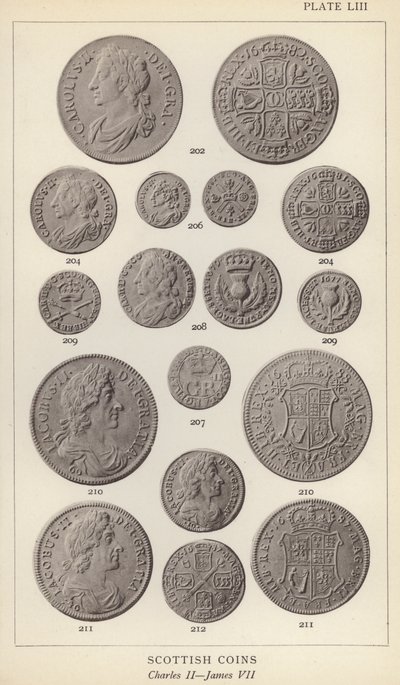 Pièces de monnaie écossaises, Charles II, James VII - English Photographer