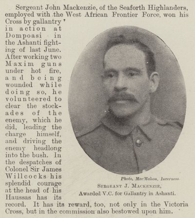 Sergent J Mackenzie, récompensé par la VC pour bravoure en Ashanti - English Photographer
