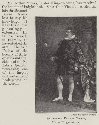 Sir Arthur Edward Vicars, Ulster King-at-Arms - English Photographer