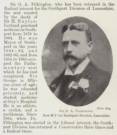 Sir G A Pilkington, nouveau MP pour la division de Southport, Lancashire - English Photographer