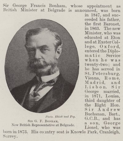 Sir G F Bonham, nouveau représentant britannique à Belgrade - English Photographer