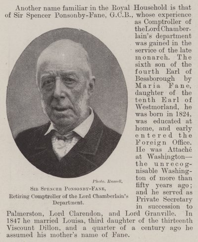Sir Spencer Ponsonby-Fane, contrôleur sortant du département du Lord Chambellan - English Photographer