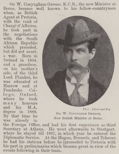 Sir W Conyngham Greene, nouveau ministre britannique à Berne - English Photographer