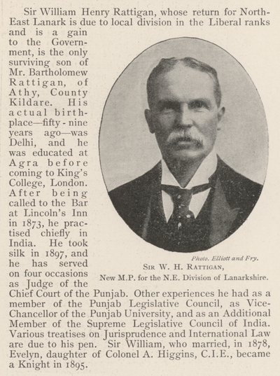 Sir W H Rattigan, nouveau député pour la division NE du Lanarkshire - English Photographer