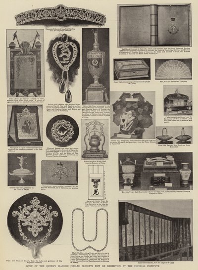 Quelques-uns des cadeaux du jubilé de diamant de la reine maintenant exposés à l