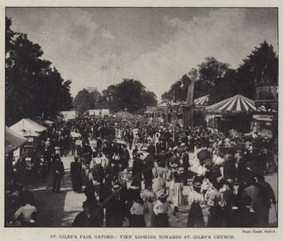 Foire de St Giles, Oxford, vue vers l