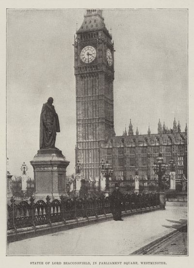 Statue de Lord Beaconsfield, sur Parliament Square, Westminster - English Photographer