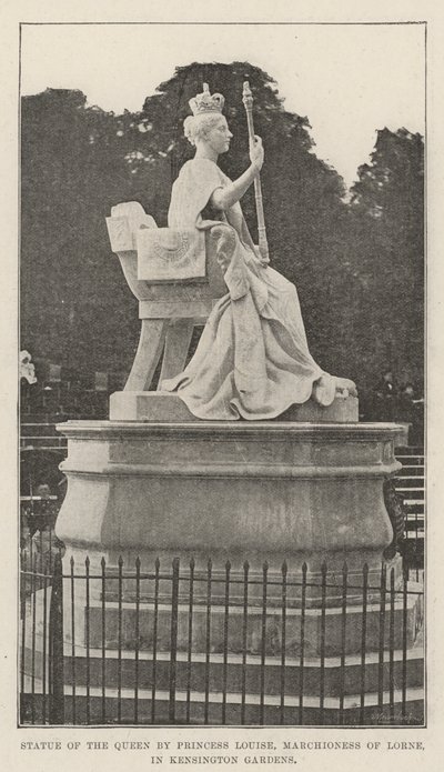 Statue de la Reine par la princesse Louise, marquise de Lorne, dans les jardins de Kensington - English Photographer