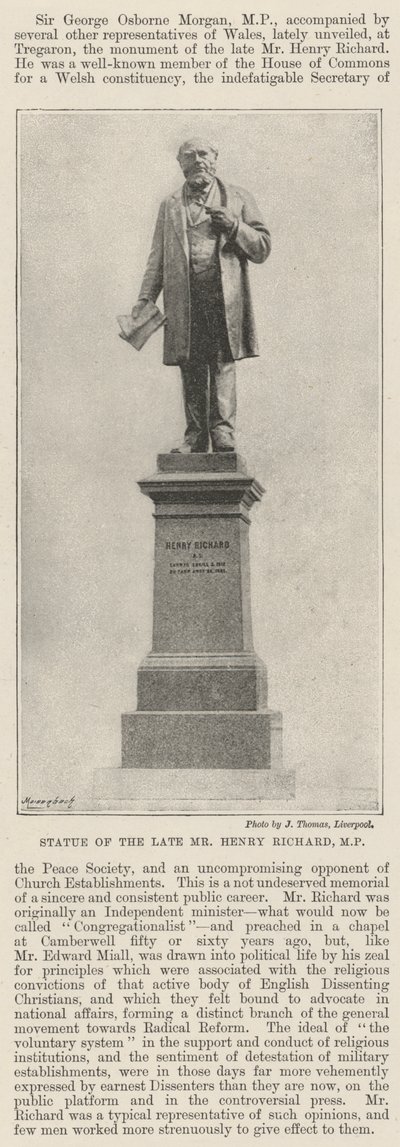 Statue du feu M. Henry Richard, MP - English Photographer