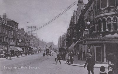 Stratford, High Street, avec le Borough Theatre - English Photographer