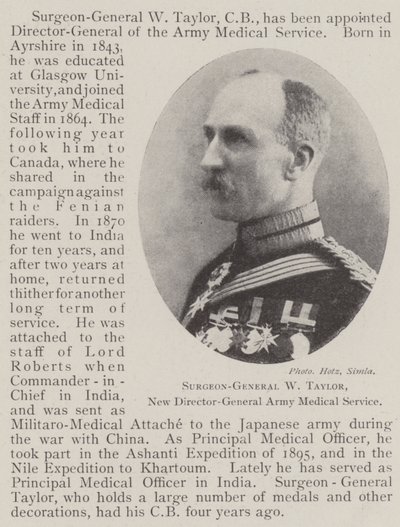 Chirurgien-général W Taylor, nouveau directeur général du service médical de l