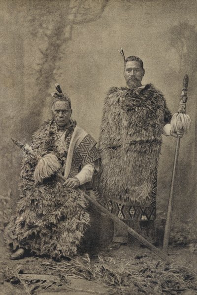 Tawhiao, le roi maori, et le major Wiremu Te Wheoro (photo n/b) - English Photographer
