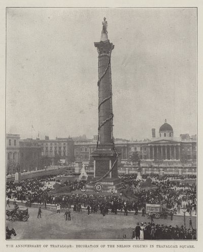 Anniversaire de Trafalgar, décoration de la colonne Nelson à Trafalgar Square - English Photographer