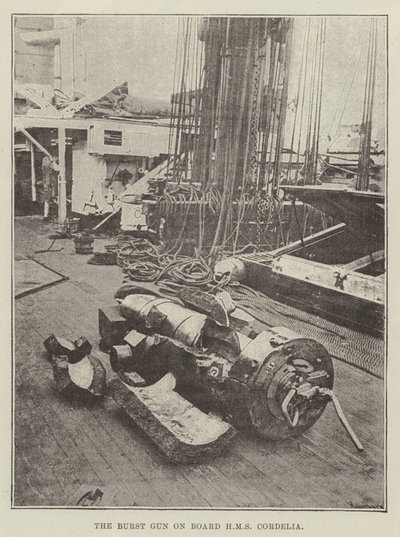 Le canon éclaté à bord du HMS Cordelia - English Photographer