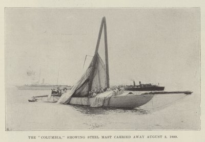 Le Columbia, montrant le mât en acier emporté le 2 août 1899 - English Photographer