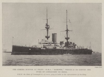 Le prochain Durbar à Delhi, HMS Renown, qui doit transporter le duc de Connaught en Inde - English Photographer