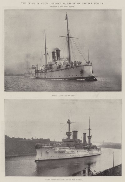 La crise en Chine, navires de guerre allemands en service oriental - English Photographer