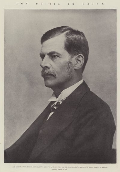 La crise en Chine, Sir Ernest Satow, KCMG, ministre de Sa Majesté à Tokyo, qui pourrait remplacer Sir Claude MacDonald, KCB, KCMG, à Pékin - English Photographer