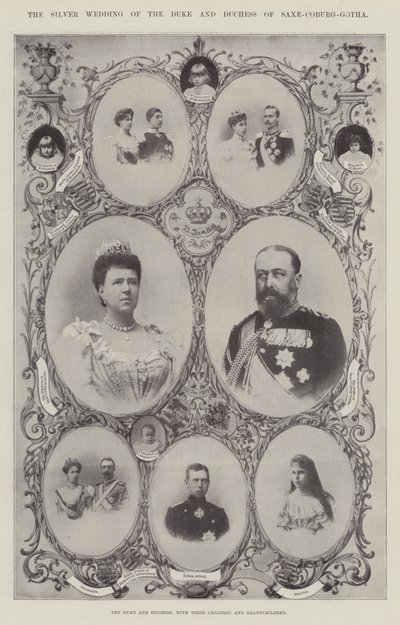 Le duc et la duchesse de Saxe-Cobourg-Gotha, avec leurs enfants et petits-enfants - English Photographer