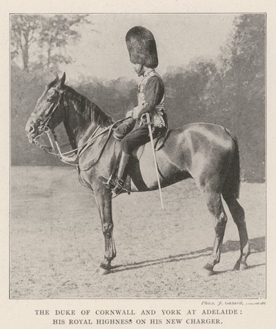 Le duc de Cornouailles et York à Adélaïde, son altesse royale sur son nouveau cheval - English Photographer