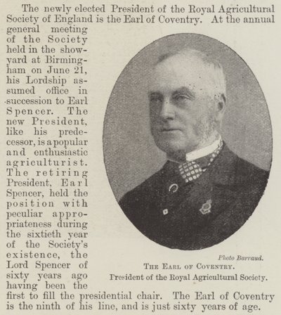 Le comte de Coventry, président de la Royal Agricultural Society - English Photographer