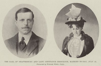 Le comte de Shaftesbury et Lady Constance Grosvenor, mariés aujourd