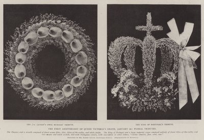Le premier anniversaire de la mort de la reine Victoria, 22 janvier, hommages floraux - English Photographer