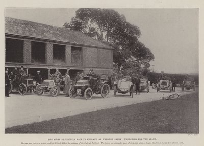 La première course automobile en Angleterre à Welbeck Abbey, préparation au départ - English Photographer