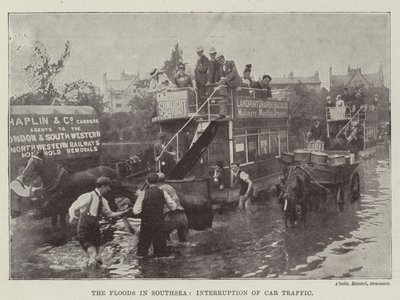 Les inondations à Southsea, interruption du trafic des voitures - English Photographer