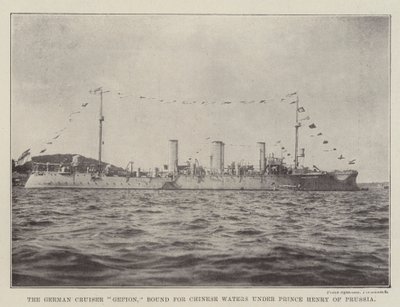 Le croiseur allemand Gefion, en route pour les eaux chinoises sous le prince Henri de Prusse - English Photographer