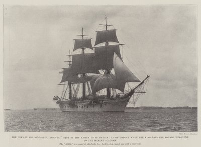 Le navire-école allemand Moltke, envoyé par le Kaiser pour être présent à Devonport lorsque le roi pose la première pierre de l