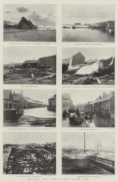 La grande tempête, scènes de ravages sur la côte - English Photographer